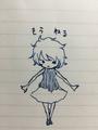 Sketch of Sabitsuki. Uploaded to Twitter 2016/06/14.